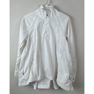 Athleta Half Zip Pullover Jacket Women S White Lightweight Athleisure Outdoor